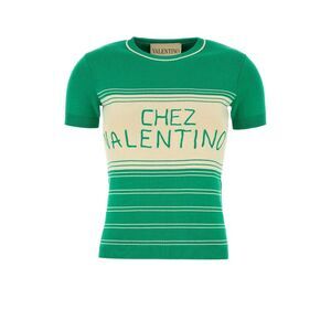 Valentino Garavani Women Grass Green Cotton Sweater